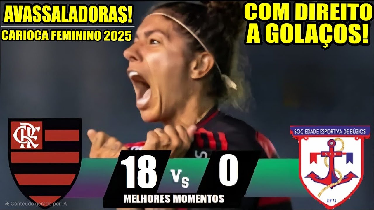 MELHORES MOMENTOS  - FLAMENGHO 18x0 BÚZIOS - ÉPICO CARIOCA FEMININO 2025