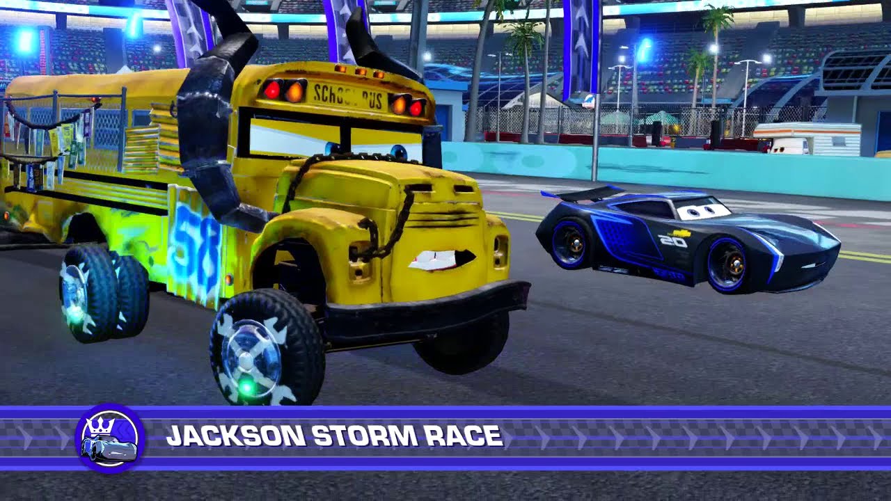 Cars 3: Driven to Win - Miss Fritter vs Jackson Storm & More - PS4 Gameplay