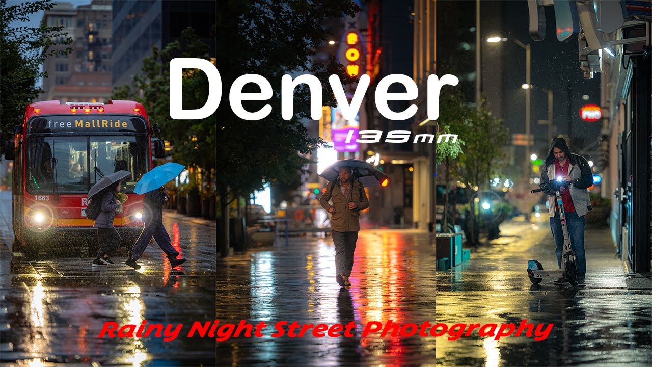 Denver Rainy Night Street Photography | Cinematic Street Shots in the Rain