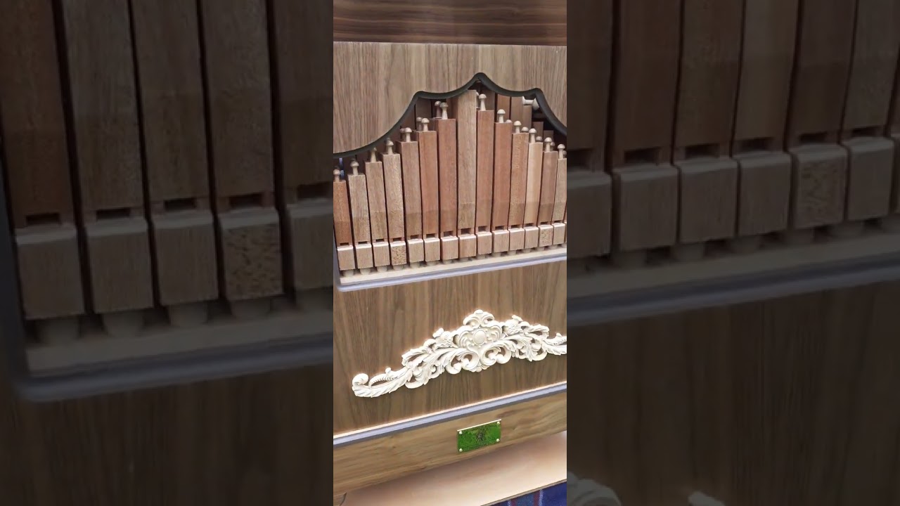 New 31 note hand turned paper roll operated street organ by Rob Barker Organs. Video 3 of 3.