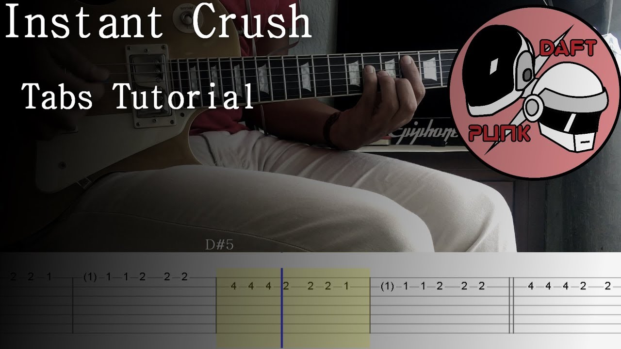 Daft Punk - Instant Crush // Guitar Cover With Tabs tutorial + SOLO