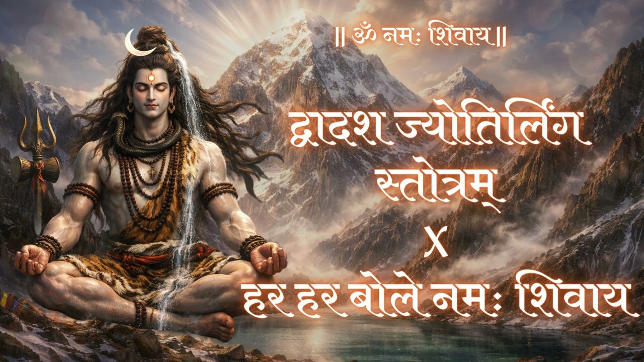 🙏🔱द्वादश ज्योतिर्लिंग स्तोत्रम् - जहाँ 12 ज्योतिर्लिंग, वहाँ साक्षात महादेव 🔱🙏#द्वादशज्योतिर्लिंग