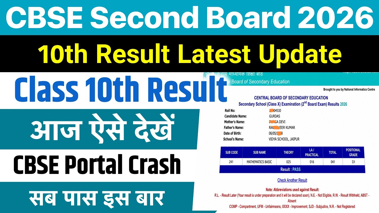 CBSE Class 10 Second Board Exam Result 2026 Announced|CBSE 10th Second Board Result 2026 Kaise Dekhe