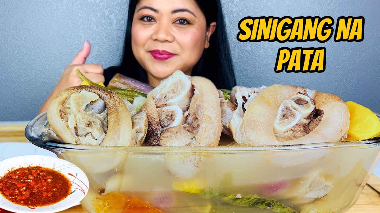 SINIGANG NA PATA | SPICY SAWSAWAN | EATING SHOW | FILIPINO FOOD | SOUR PORK SOUP