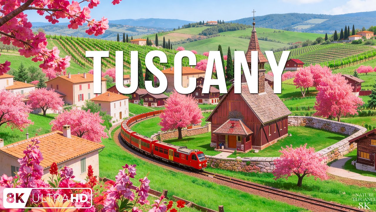 Весенний забег в Тоскане на 8 км 🇮🇹 | Холмистая местность, виноградники, Красный поезд