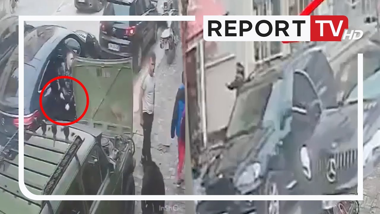 Ja momenti i plagosjes së 27-vjeçarit në Pogradec! Dy të rinjtë dalin nga mjeti dhe qëllojnë me armë