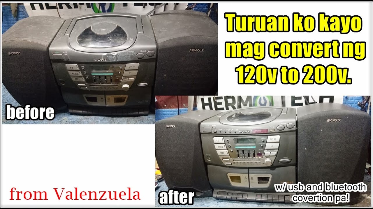SONY Component 120volts convert to 220volts and USB Bluetooth Conversion