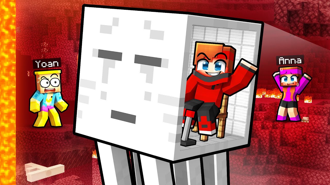 J’ai piégé ma FANGIRL en me cachant dans un GHAST pendant le Cache Cache sur Minecraft !