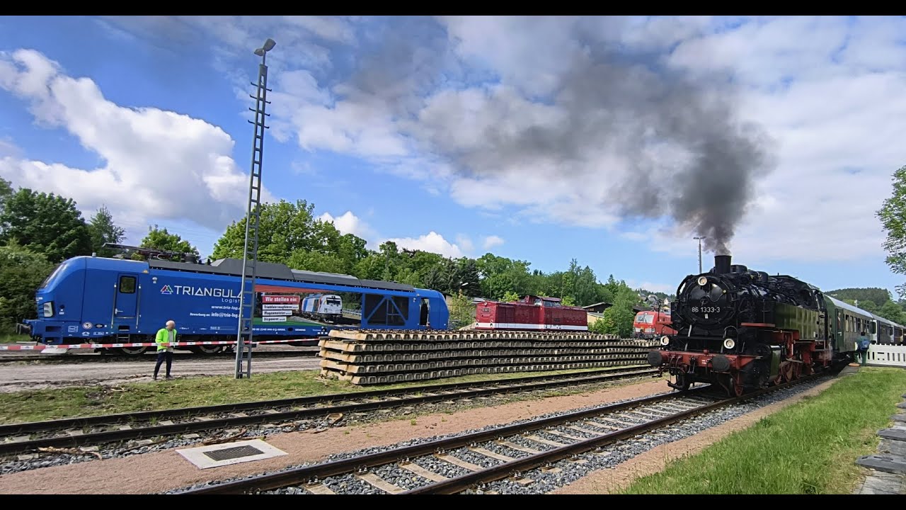 150 Jahre Flöhatalbahn - Bahnbetrieb in Pockau - Lengefeld und im Bahnbetriebswerk der Press 🚂