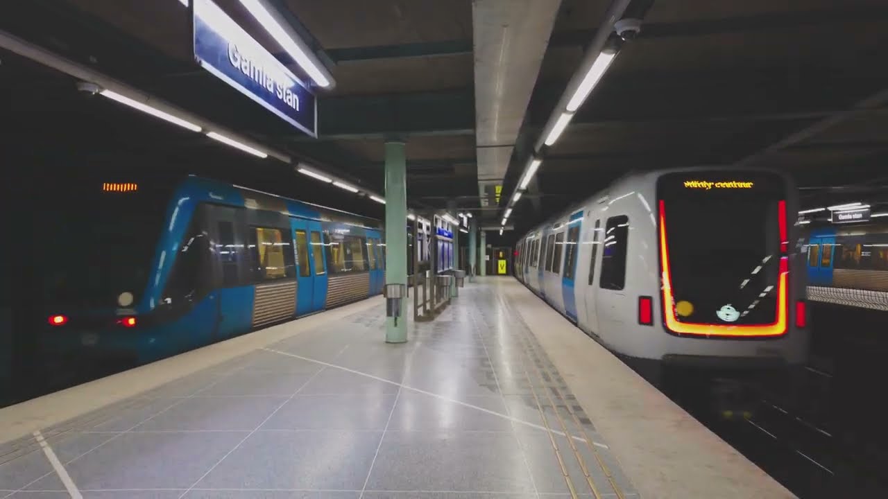 Sweden, Stockholm, subway ride from Medborgarplatsen to Gamla stan