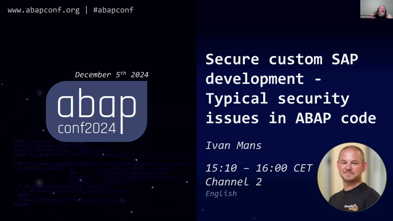 Secure custom SAP development - Typical security issues in ABAP code
