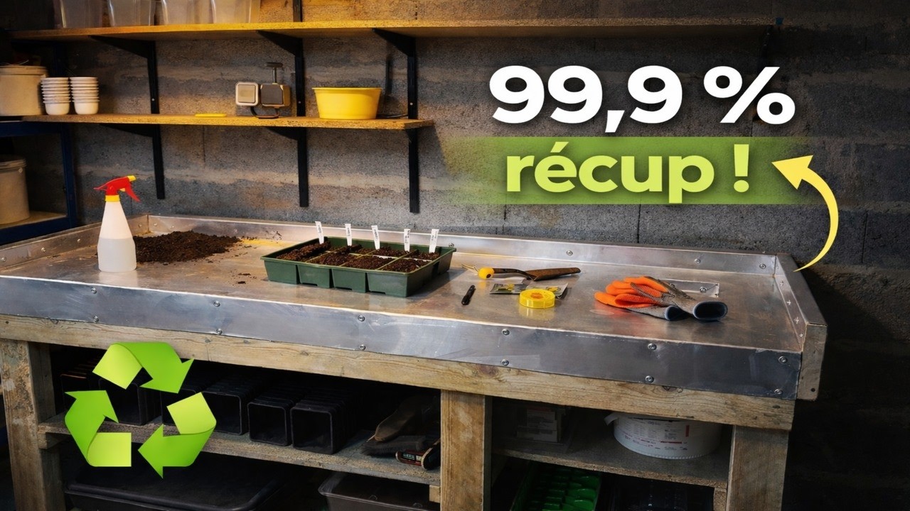 Table à semis & rempotage en récup – un outil pour le potager