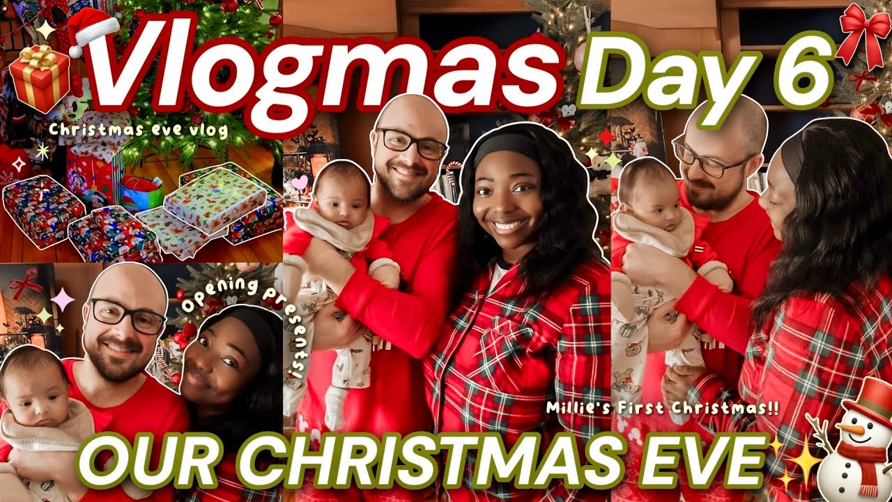 OUR FIRST CHRISTMAS EVE AS A FAMILY | Gift Exchange & Baby's First Christmas