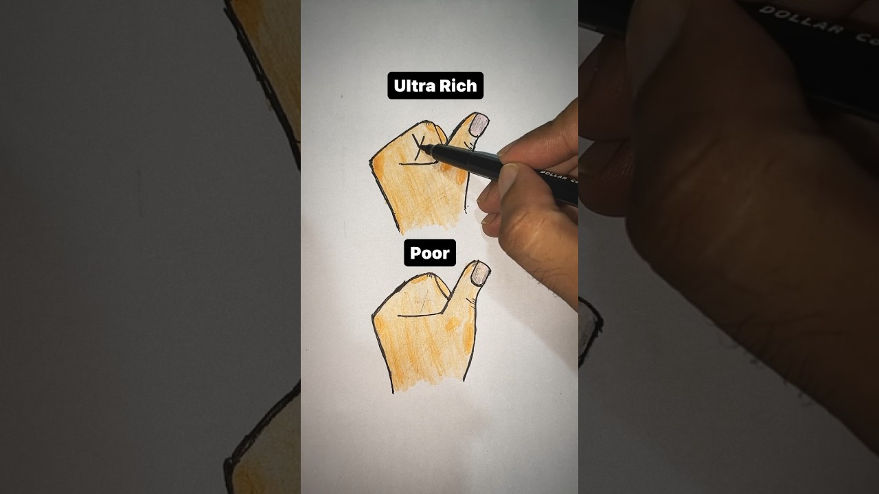 Ultra rich sign and poor sign #art #hands #drawing #asmr