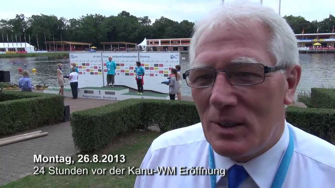 Kanu-Regatta-Pr&auml;sident Otto Schulte 24 Stunden vor der Kanu-WM Eroeffnung