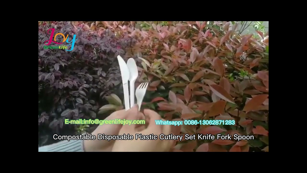 Compostable Disposable Plastic Cutlery Set Knife Fork Spoon