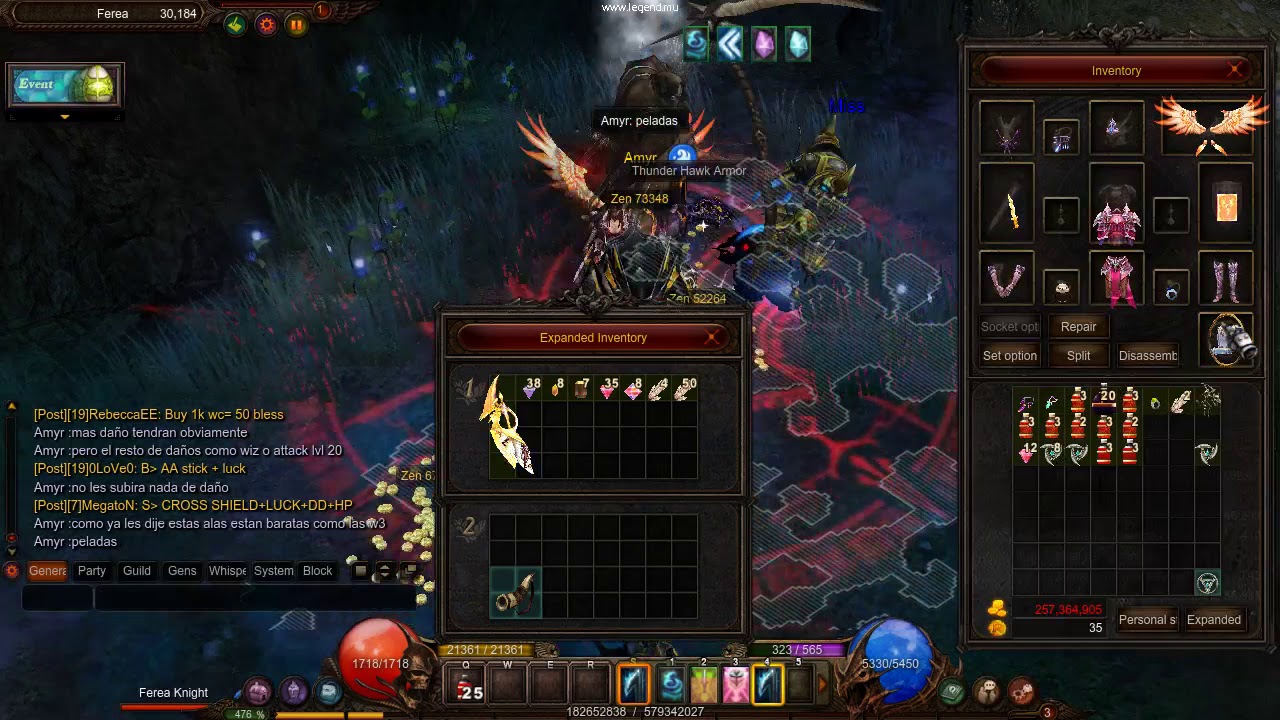 Mu online Summoner Curse Spell full energia  lvl 700 con itens low medium  En ferea