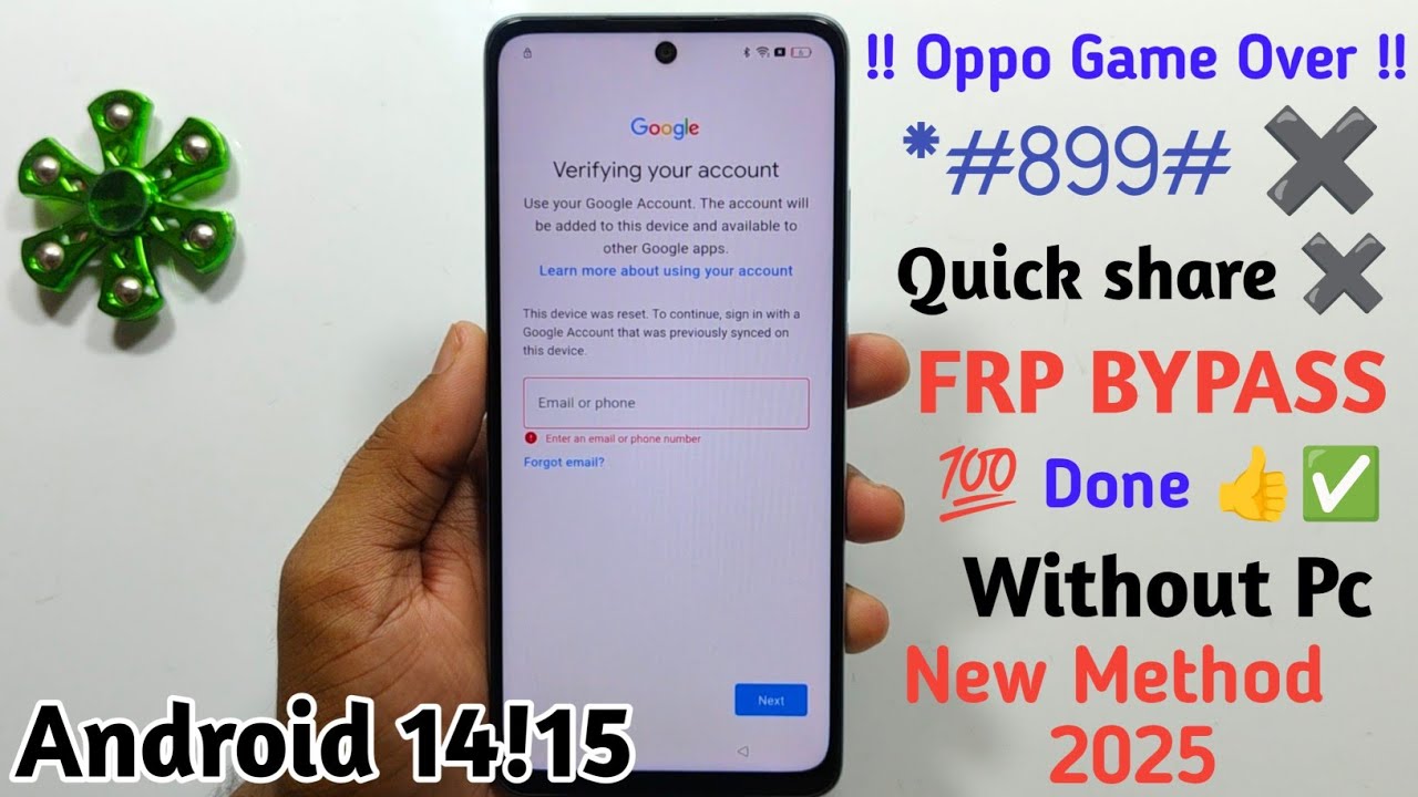 #Oppo All Android 14/15 Frp bypass Quick share ✖️ *#899# ✖️ New Method 2025 💯 Done 👍✅ Without Pc 
