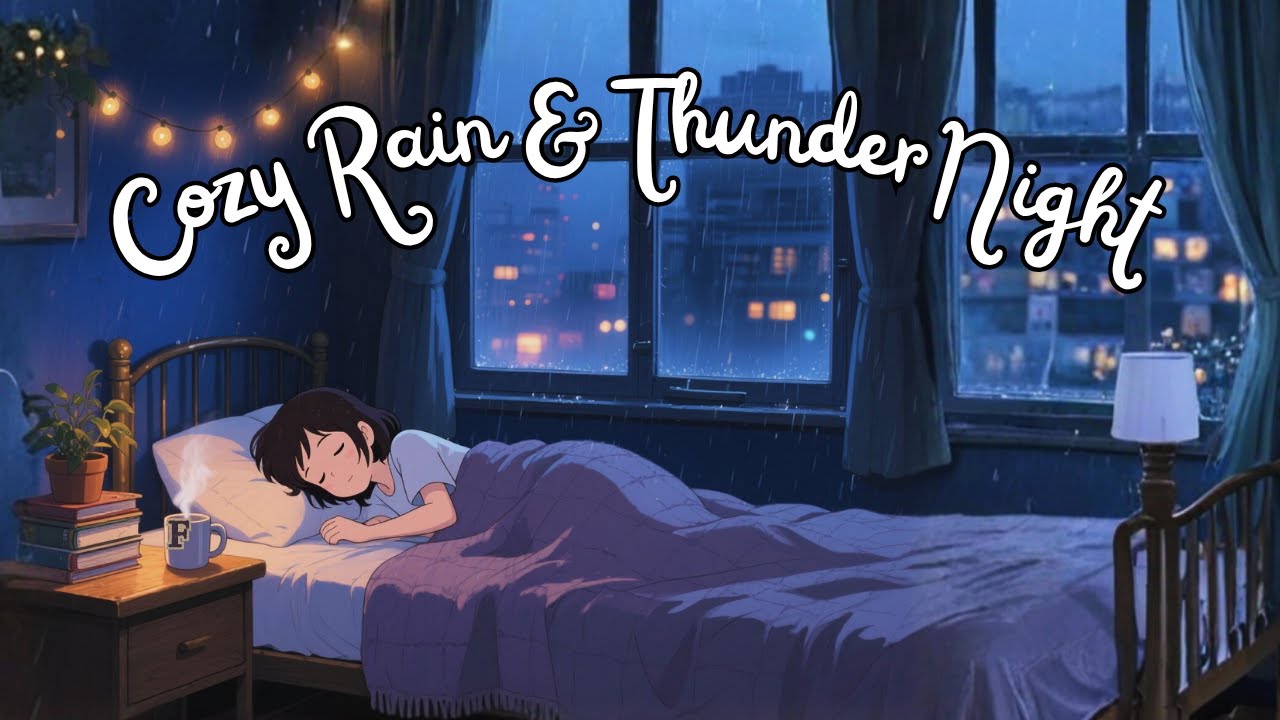 3 Hours Anime ASMR Rain Storm Sounds | Sleep Instantly, Calm Anxiety, Relieve Stress | The Rain Girl