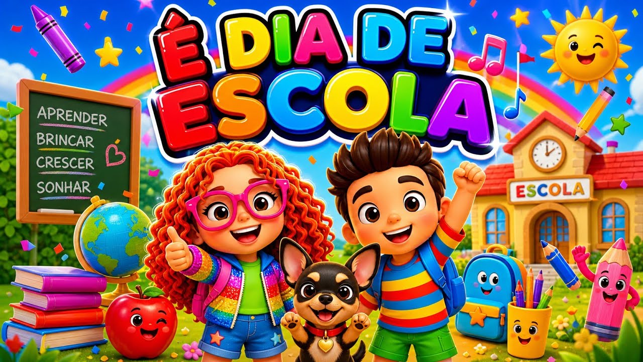 É Dia de Escola 🎒 | Música Infantil para Crianças | Jacque, Lu e Lalá.