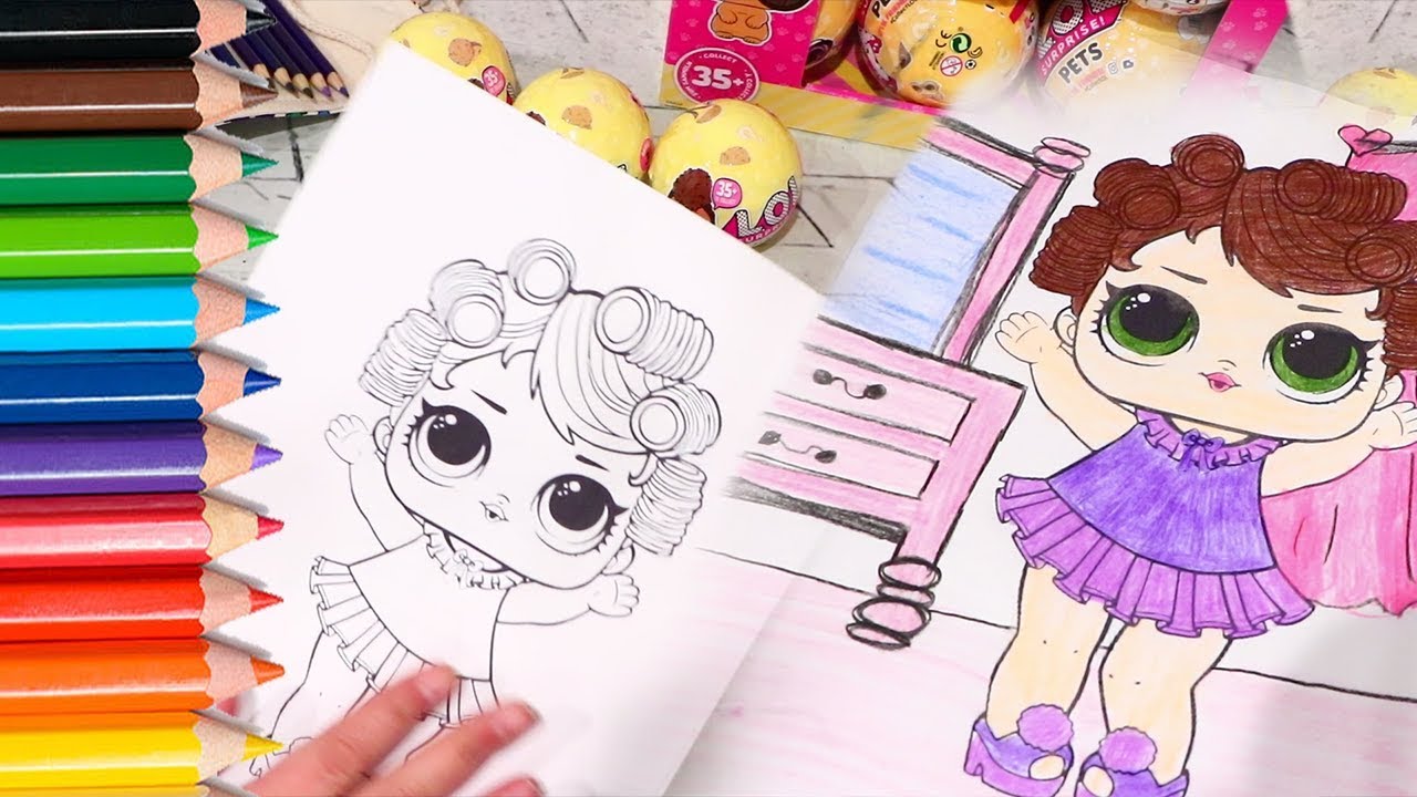 Sniffycat Coloring LOL Dolls ! Family Fun Activities for Children