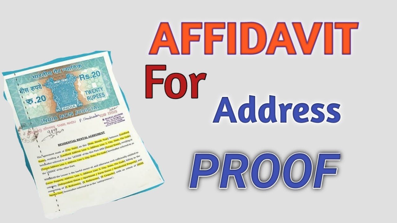 Affidavit for Address Proof || Affidavit of residence proof|| शपथ पत्र||