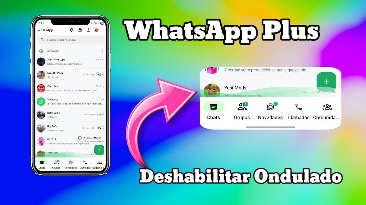 Deshabilitar Ondulado de WhatsApp Plus YesiiMods 