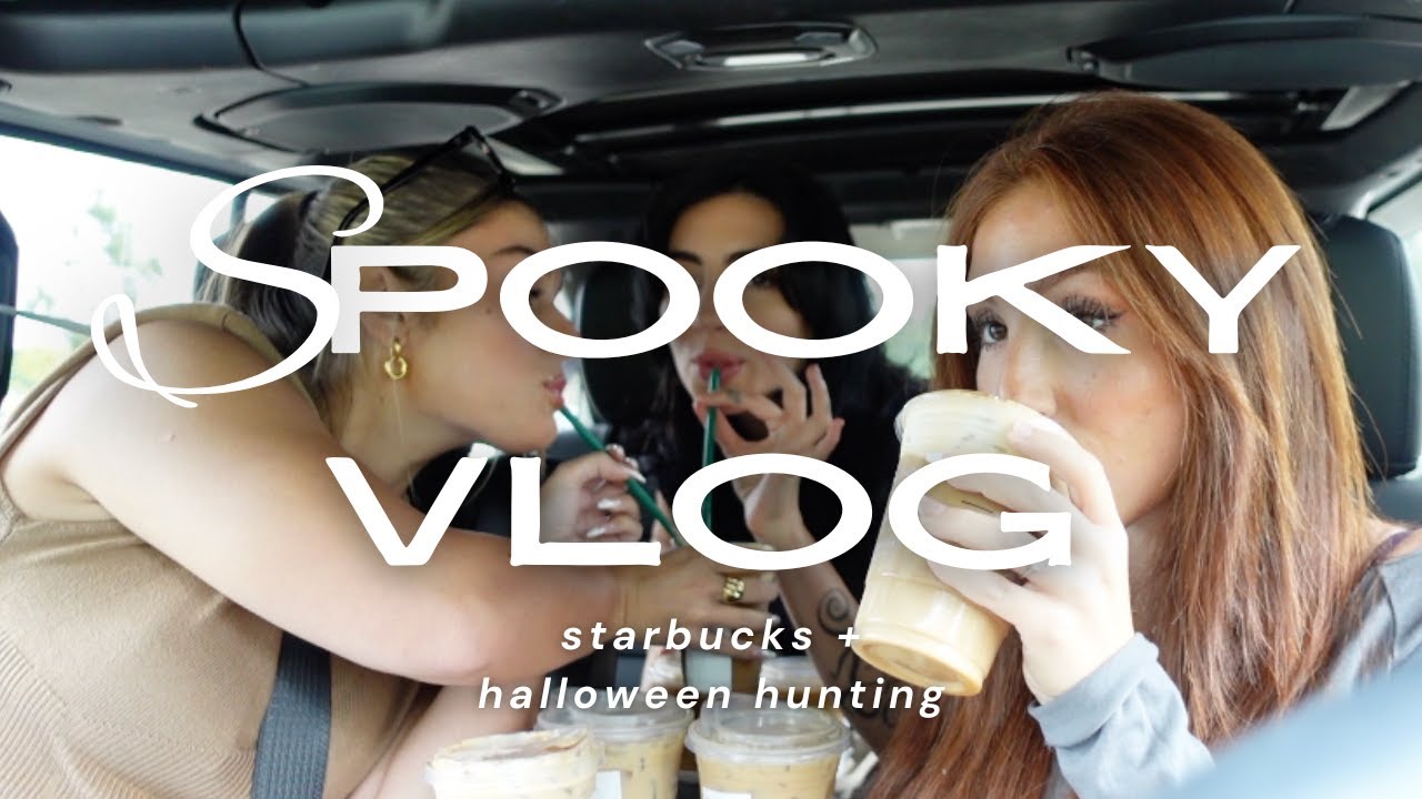 👻spooky vlog: starbucks fall review + halloween hunting with friends! (home goods, tj maxx + target)
