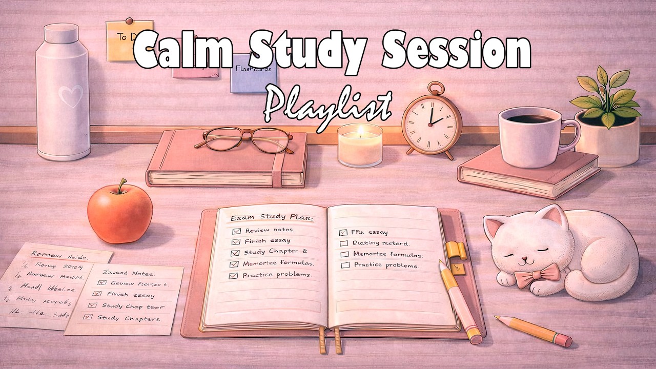 📚 Calm Study Session Playlist | Gentle Focus Music for Exams