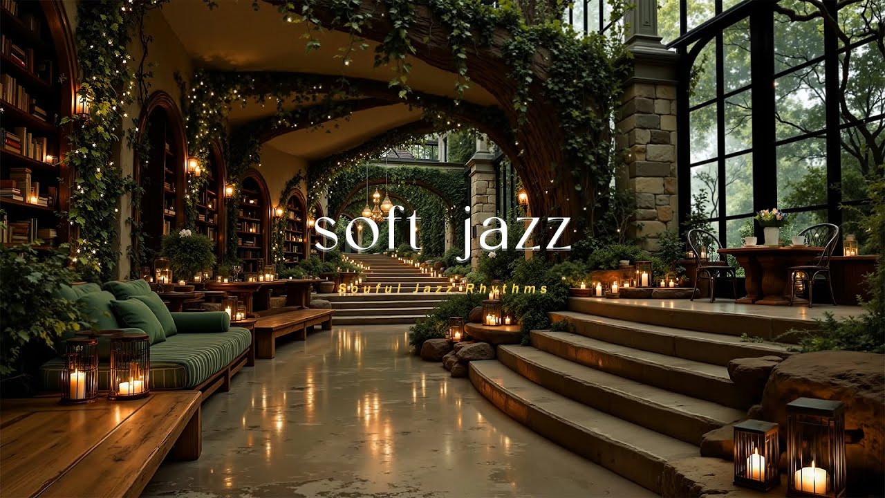 Cozy Forest Library Jazz | Soft Jazz with Gentle Nature Therapy for Focus & Reading