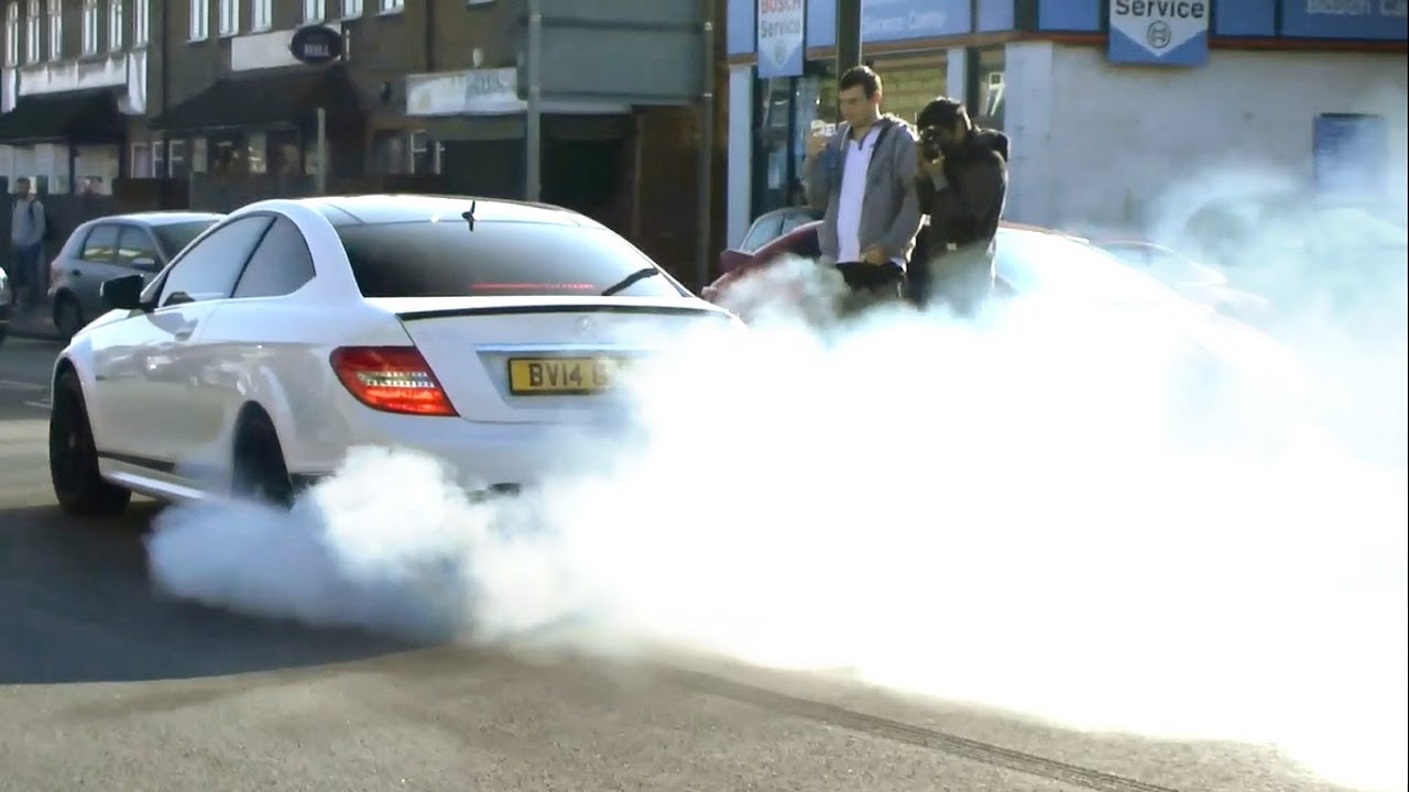 Lord Aleem's Mercedes C63 Edition-507 - Burnouts and Revs in London!