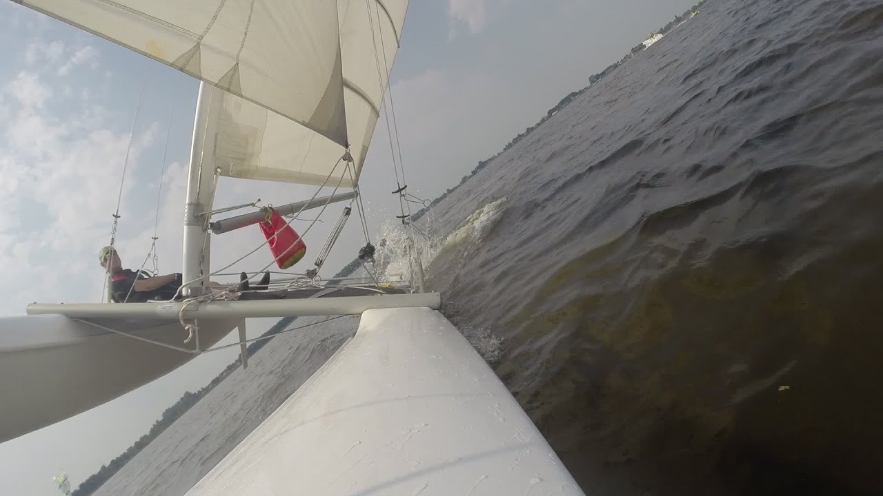 Solo flight with the Prindle 18 cat on the Oldambtmeer - NL.