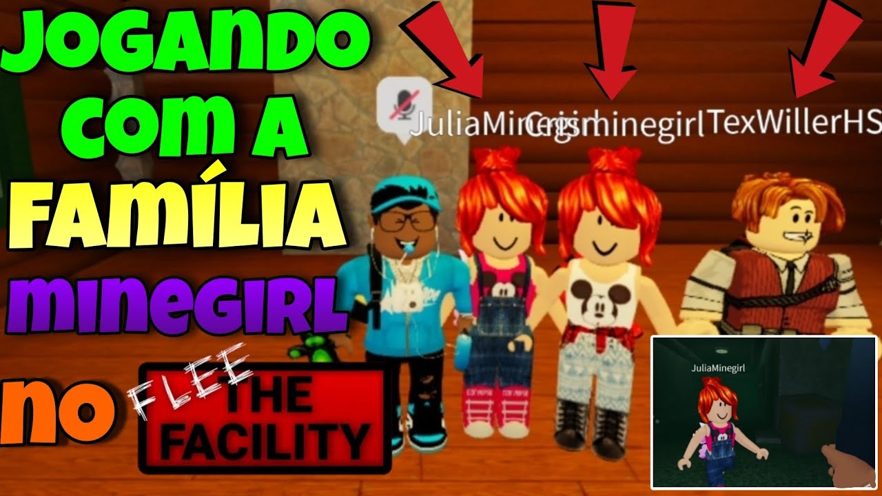 JOGANDO COM A JULIA MINEGIRL NO MARRETÃO!😱 (FAMÍLIA MINEGIRL) | Roblox Flee The Facility