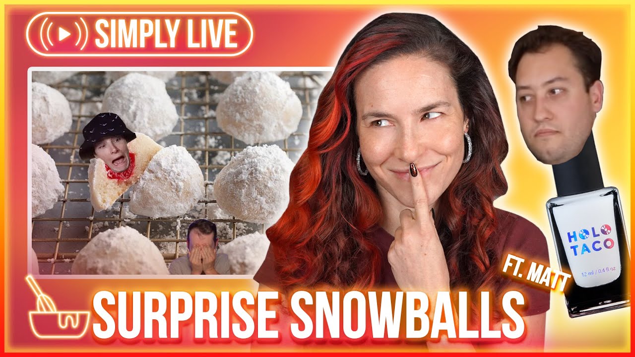Hiding SURPRISE ingredients in Cristmas Cookies 🎅🔴LIVE - Simplybakelogical ft. Matt