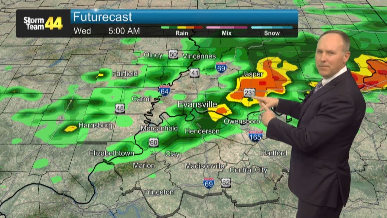 Storm chances around daybreak Wednesday