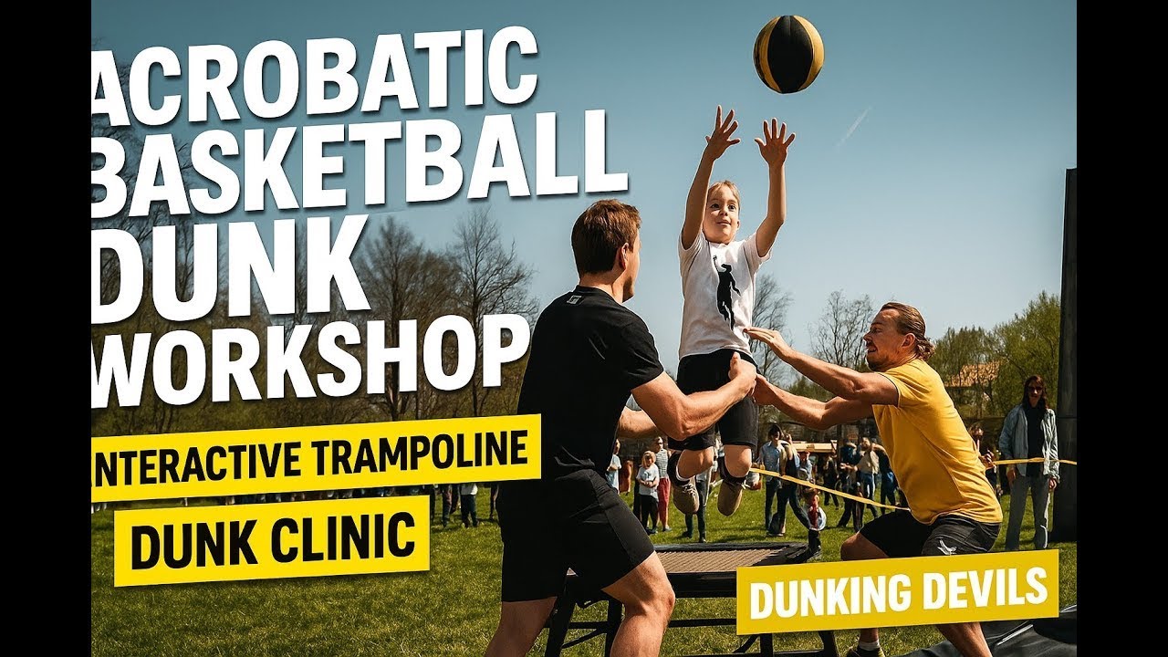 Acrobatic Basketball Dunk Workshop | Interaktive Trampolin & Dunk Clinic