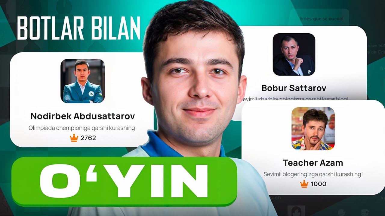 UZCHESS BOTLARI BILAN O'YINLAR I SAFARMUROD BILAN