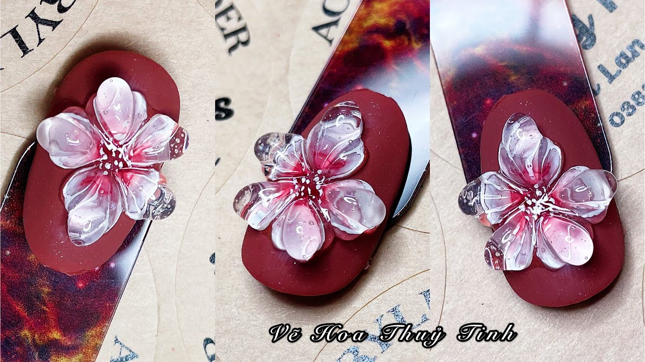 Bài 58: Cách làm Hoa Thủy Tinh 3D Siêu Hot 2020 Ứng Dụng Salon Nails/3D Crystal Flower Nail Arts