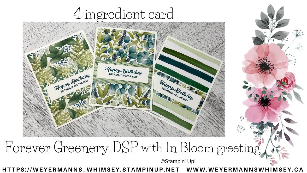 4 Ingredient Cards featuring Forever Greenery DSP
