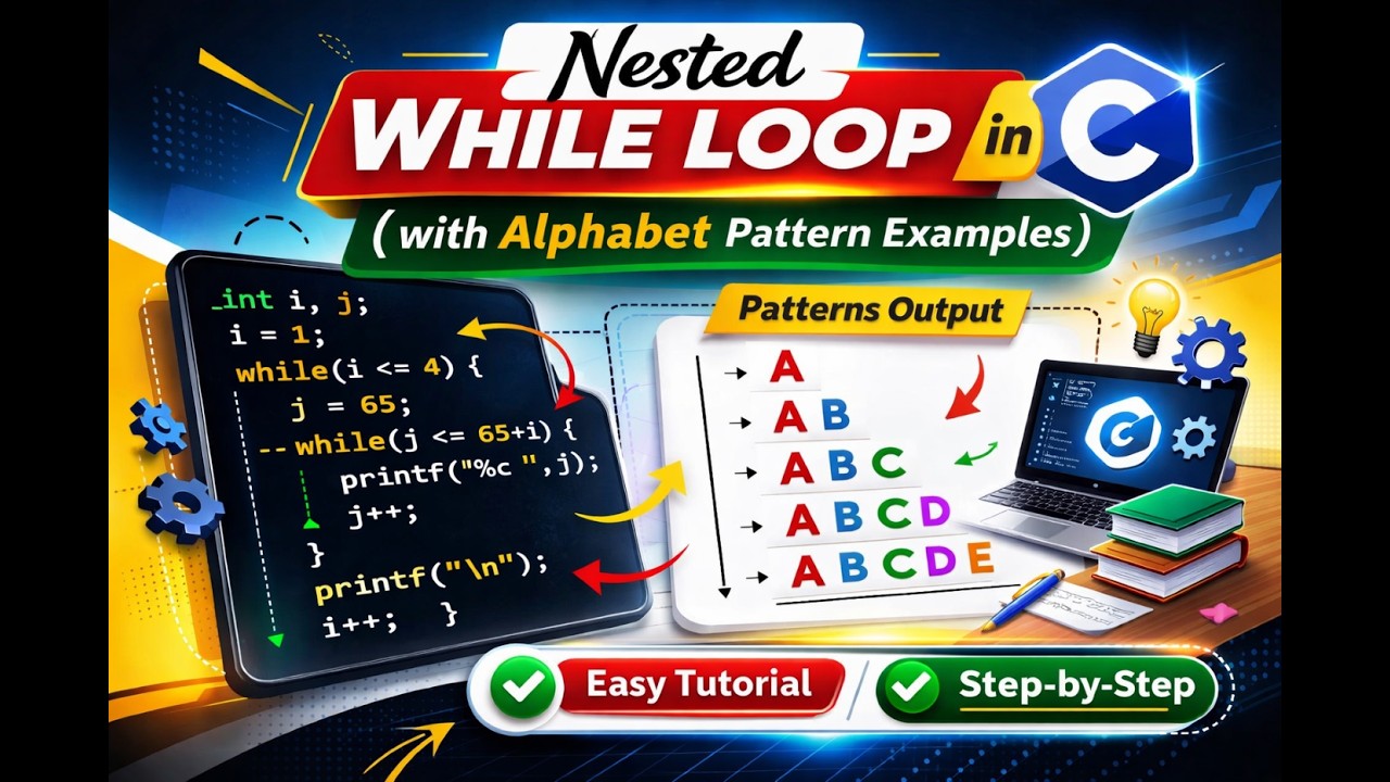 Nested While Loop in C | Step-by-Step Tutorial for Beginners (with Pattern Examples)