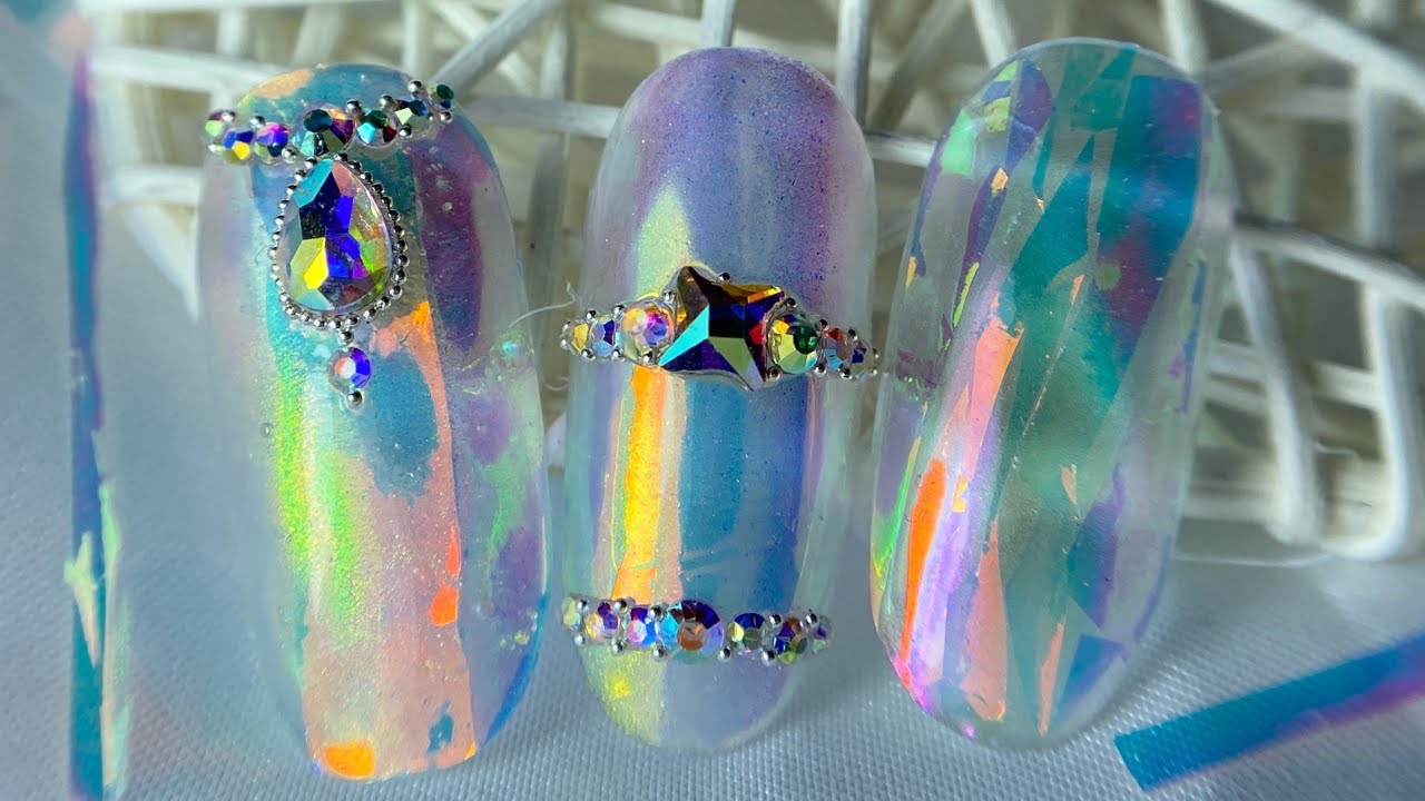 New Nail Art 2021|Aurora Nails|Glass Nail Art| Unicorn Glass Nail
