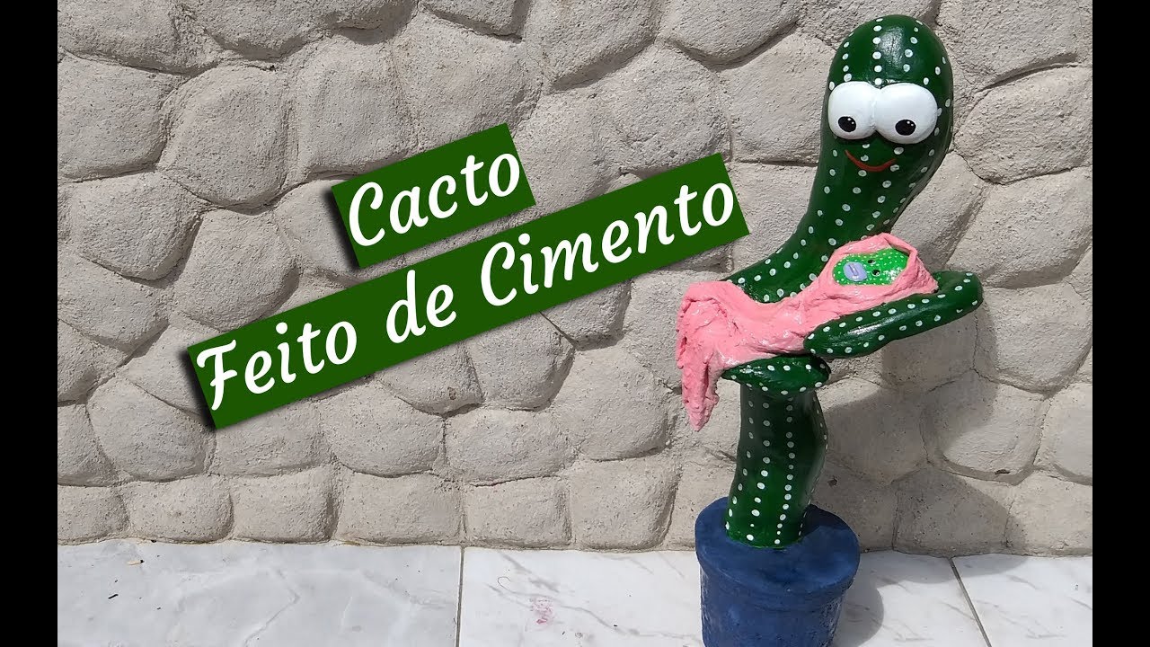 DIY- RECICLE SEMPRE ! Como Fazer Cacto de Cimento