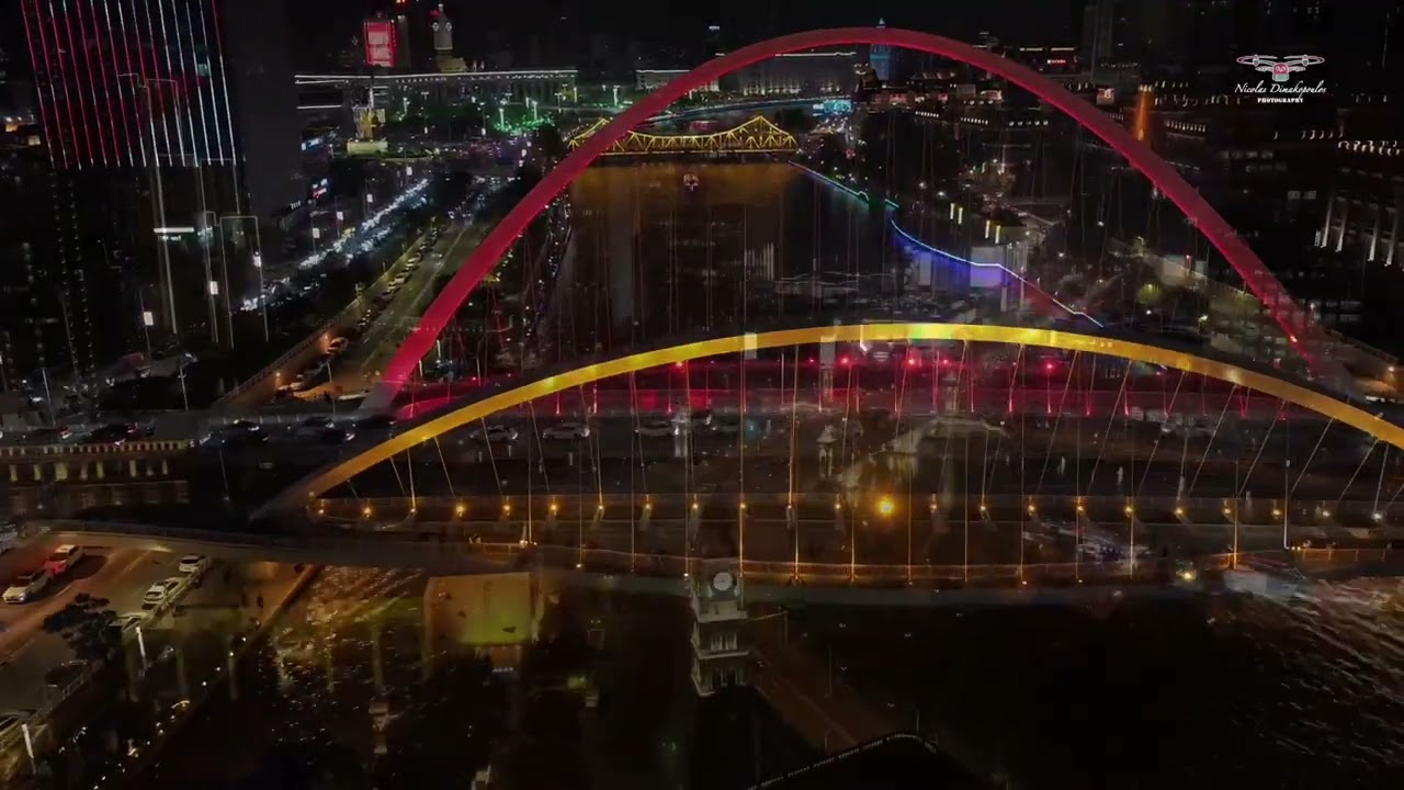 Tianjin, China. 中国  天津, aerial footage 4K