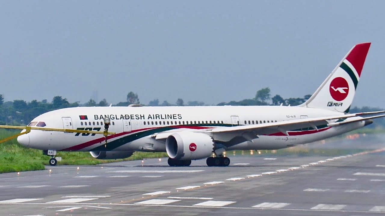 Amazing landing at Sylhet airport from Dhaka Biman Boeing 787-8 Dreamliner BG207