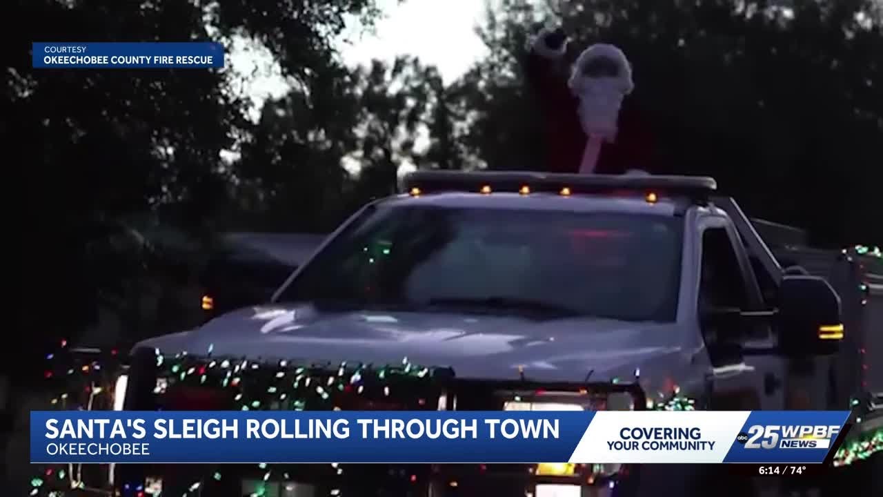 Santa Claus and Okeechobee County Fire Rescue bring holiday cheer
