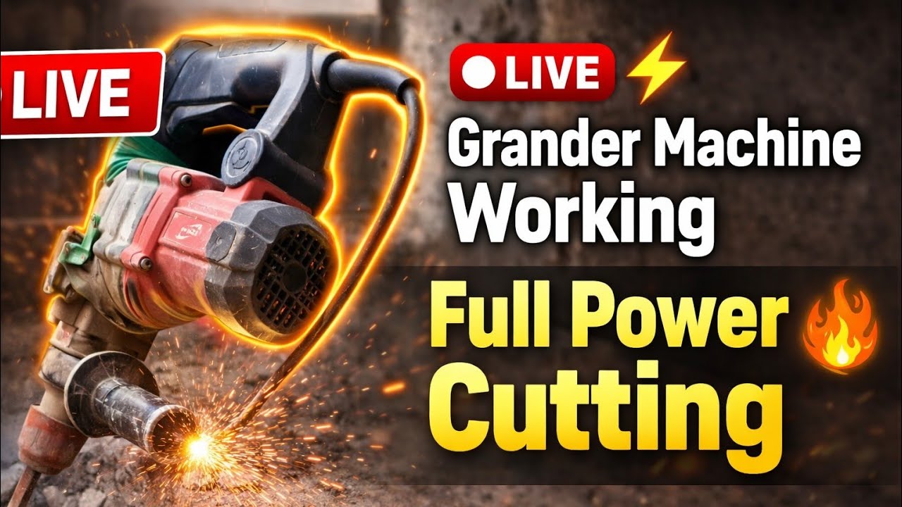Grinder Machine Working Live | Concrete Wall Cutting ⚡ Full Power