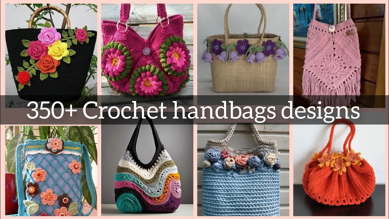 350+ Crochet handbags latest designs for women #crochet #handbags 