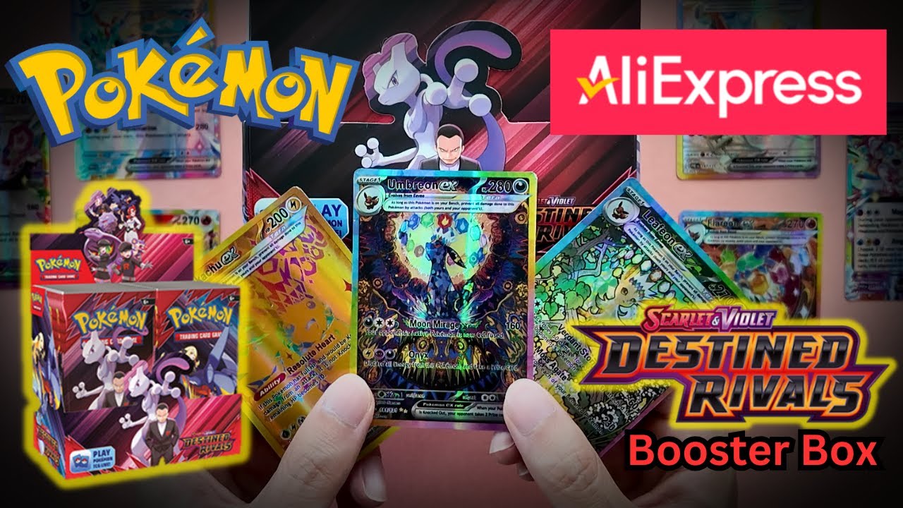 Распаковка поддельного бустера Pokemon Destiny Rivals с AliExpress | EX Full Special Art | Неверо...