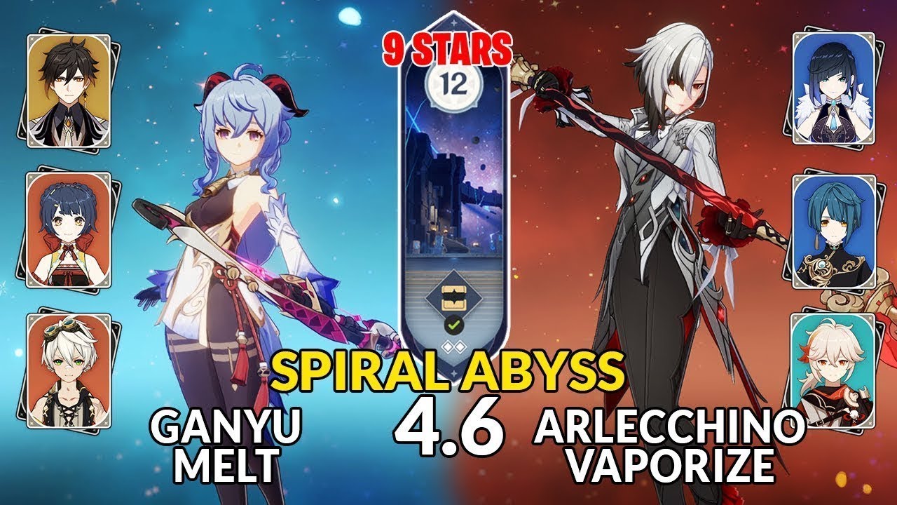 New 4.6 Spiral Abyss│Ganyu Melt & Arlecchino Vaporzie | Floor 12 - 9 Stars | Genshin Impact