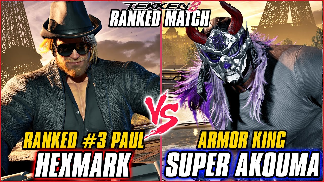 TEKKEN 8 ▰ HEXMARK (#3 Ranked Paul) vs SUPER AKOUMA (Armor King) ▰ TEKKEN 8 DLC: ARMOR KING DAY 1